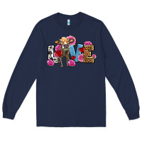 Navy love with cow olivia Long Sleeve Tee - OliviaCreatesArt