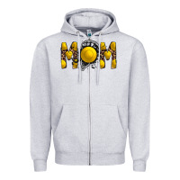 Heather Grey mom lacrosse Zipper Hoodie - RacoonDesign