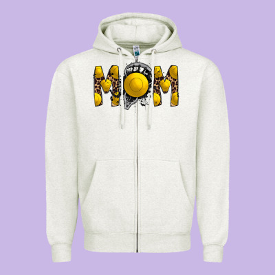Mom Lacrosse Zipper Hoodie Designed By Racoondesign