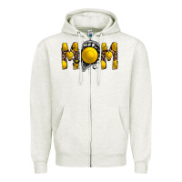 Oatmeal Heather mom lacrosse Zipper Hoodie - RacoonDesign