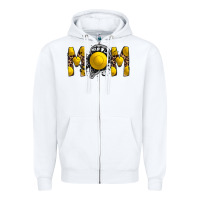 White mom lacrosse Zipper Hoodie - RacoonDesign