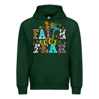Forest Green faith over fear with cross and sunflowers Urban Hoodie - AdoDesignShop