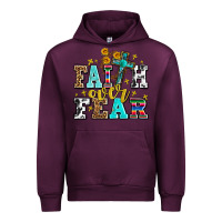 Mauve Wine faith over fear with cross and sunflowers Urban Hoodie - AdoDesignShop