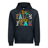 Navy faith over fear with cross and sunflowers Urban Hoodie - AdoDesignShop