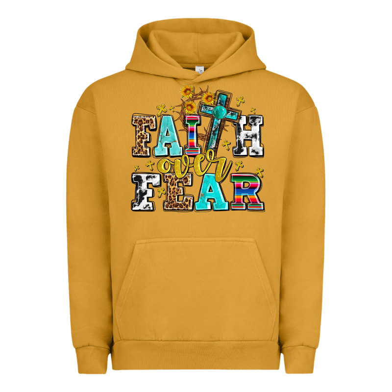 Faith Over Fear With Cross And Sunflowers Urban Hoodie by AdoDesignShop | Teevron