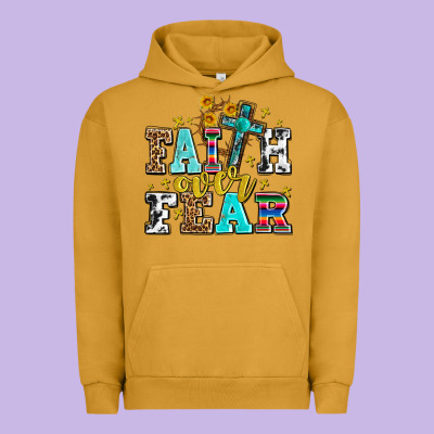 Faith Over Fear With Cross And Sunflowers Urban Hoodie Designed By Adodesignshop