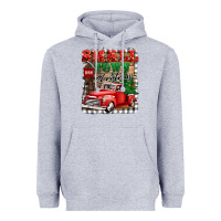 Heather Grey small town christmas Heavyweight Hoodie - BarkalooDesign
