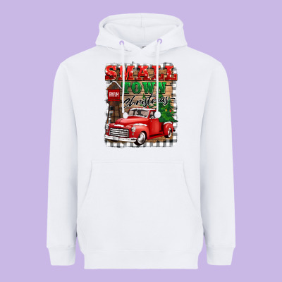 Small Town Christmas Heavyweight Hoodie Designed By Barkaloodesign