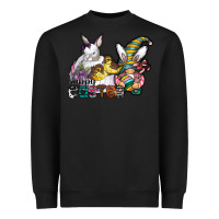 Black Happy Easter Heavyweight Sweatshirt - CowhideDigitalArt