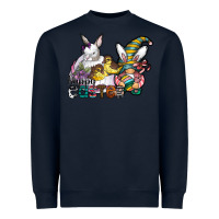 Navy Happy Easter Heavyweight Sweatshirt - CowhideDigitalArt
