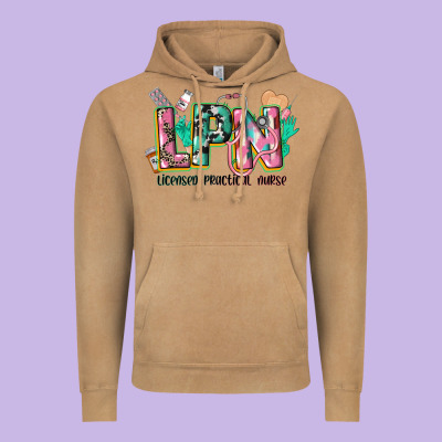 Licensed Practical Nurse Vintage Hoodie Designed By Cowgirlartshop