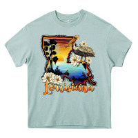 Arona louisiana  sunset map magnolia Heavy Core Tee - BarkalooDesign
