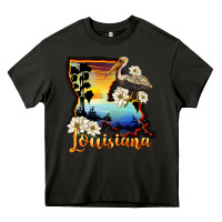 Asphalt louisiana  sunset map magnolia Heavy Core Tee - BarkalooDesign