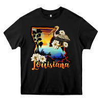 Black louisiana  sunset map magnolia Heavy Core Tee - BarkalooDesign