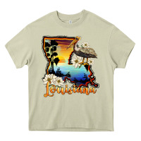 Mossy louisiana  sunset map magnolia Heavy Core Tee - BarkalooDesign