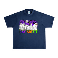Navy cat sheet ghost cats halloween Urban Heavy Tee - CowGirlArtShop