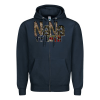 Navy nana of both Zipper Hoodie - RacoonDesign