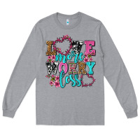 Heather Grey love more worry less olivia Long Sleeve Tee - OliviaCreatesArt