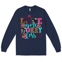 Navy love more worry less olivia Long Sleeve Tee - OliviaCreatesArt