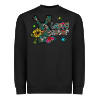 Black Happy Easter Heavyweight Sweatshirt - CowhideDigitalArt