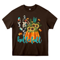 Chocolate Brown hello fall Heavy Core Tee - JahusDesignShop
