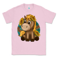 Bubblegum Pink cute baby horse amd sunflowers Classic Tee - texasbilliewilder