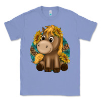 Colony Blue cute baby horse amd sunflowers Classic Tee - texasbilliewilder