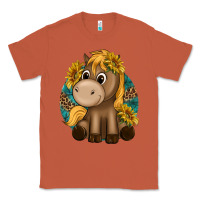 Copper cute baby horse amd sunflowers Classic Tee - texasbilliewilder