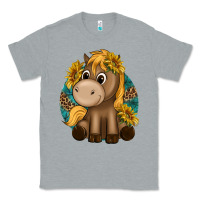 Heather Grey cute baby horse amd sunflowers Classic Tee - texasbilliewilder