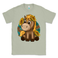 Matcha cute baby horse amd sunflowers Classic Tee - texasbilliewilder