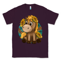 Plum cute baby horse amd sunflowers Classic Tee - texasbilliewilder