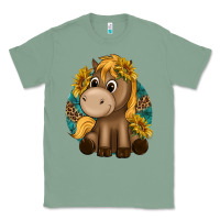Sage cute baby horse amd sunflowers Classic Tee - texasbilliewilder