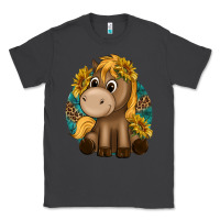 Smoke cute baby horse amd sunflowers Classic Tee - texasbilliewilder