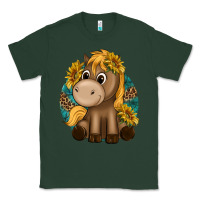 Sports Green cute baby horse amd sunflowers Classic Tee - texasbilliewilder
