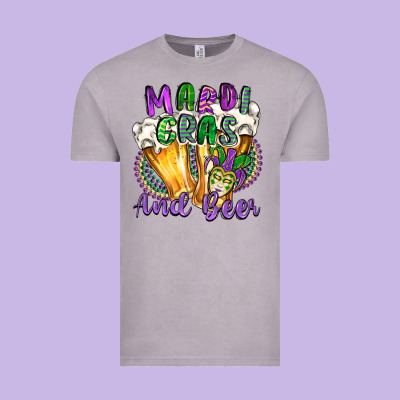 Mardi Gras And Beer Vintage Tee Designed By Cowgirlartshop