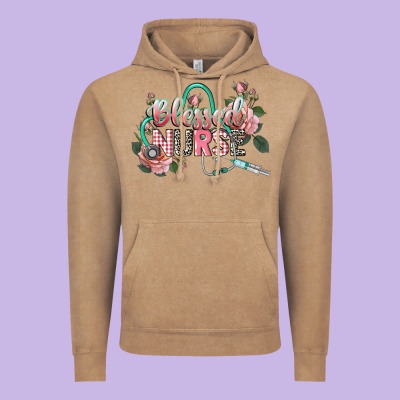 Blessed Nurse Vintage Hoodie Designed By Cowgirlartshop