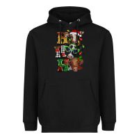 Black Christmas ho ho ho cow Heavyweight Hoodie - BarkalooDesign