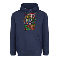 Navy Christmas ho ho ho cow Heavyweight Hoodie - BarkalooDesign