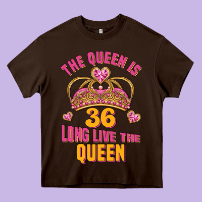 The Queen Is 36 Long Live The Queen Heavy Core Tee Designed By Jasminsmagicworld