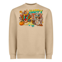 Mushroom Happy Turkey Day Heavyweight Sweatshirt - CowhideDigitalArt