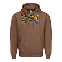 Chestnut peace love autism sunflower Zipper Hoodie - RacoonDesign