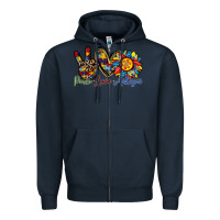 Navy peace love autism sunflower Zipper Hoodie - RacoonDesign