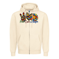 Sandshell peace love autism sunflower Zipper Hoodie - RacoonDesign