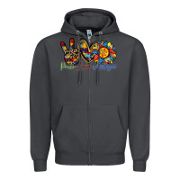 Smoke peace love autism sunflower Zipper Hoodie - RacoonDesign