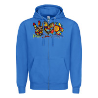 True Royal peace love autism sunflower Zipper Hoodie - RacoonDesign