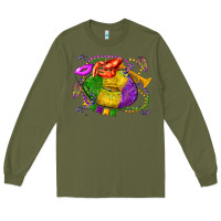 Army Green mardi gras lips olivia Long Sleeve Tee - OliviaCreatesArt