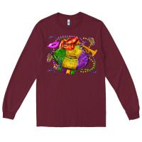 Burgundy mardi gras lips olivia Long Sleeve Tee - OliviaCreatesArt