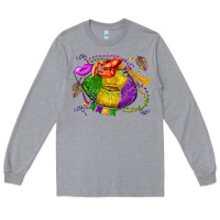 Heather Grey mardi gras lips olivia Long Sleeve Tee - OliviaCreatesArt