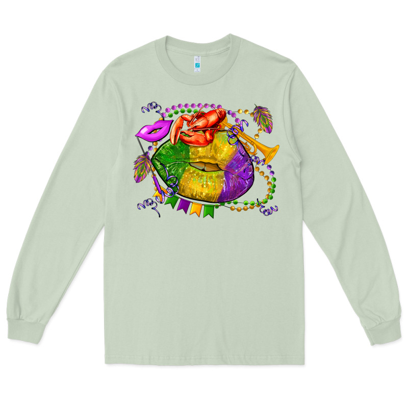 Mardi Gras Lips Olivia Long Sleeve Tee by OliviaCreatesArt | Teevron