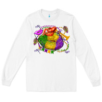 White mardi gras lips olivia Long Sleeve Tee - OliviaCreatesArt